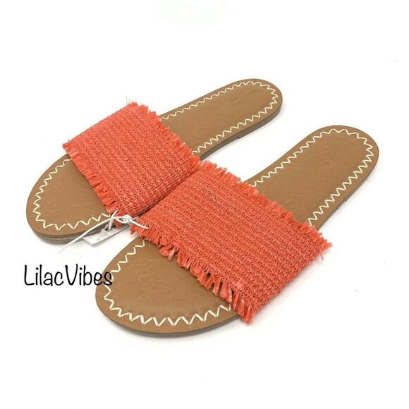 Universal Thread Luciana Woven Slide Sandals Red Women's Size 6 - Picture 6 of 6